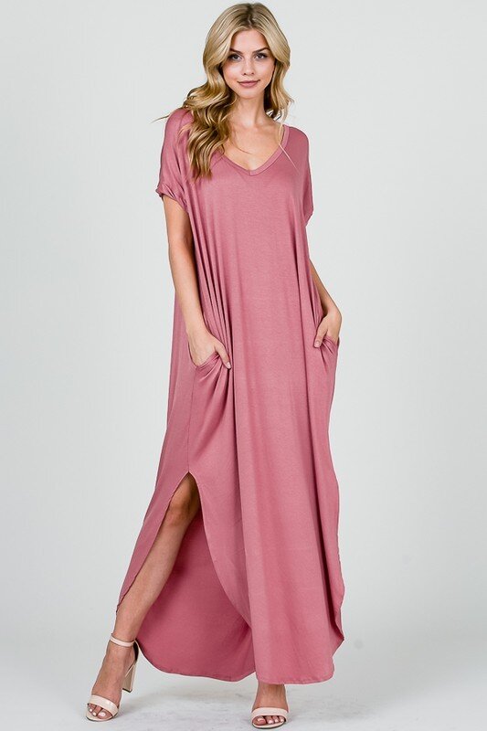 dusty rose t shirt dress Over Sized T-Shirt Dress – Sasha's Kloset